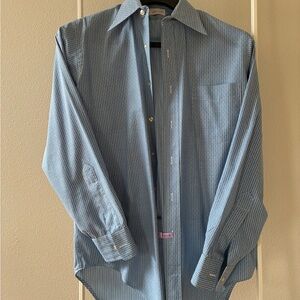 Elegant Blue Striped Dress Shirt